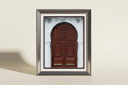 AYNALI CERCEVE KAPI TABLO KIRMIZI (65700142) 46x56 cm - 