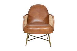 SANDALYE - BAHIA KOLLU SANDALYE CAMEL 81x60x80cm C0545-1D B65 CUBA BROWN-W65 RATTAN-39 GOLD İRON