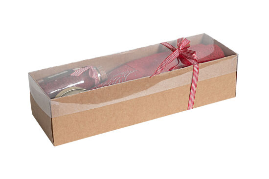 BANYO TUZU/ÇAM AĞACI TAŞLI HAVLU 45x70 cm KUTULU SET KIRMIZI - 2