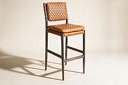 BAR SANDALYESİ DERİ KAHVE 55x49x112cm C0115E-06-1D B65 CUBA BROWN - 2