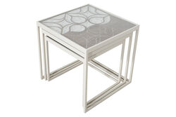 BARESSA-1 UCLU ZİGON ANTIK SEHPA KREM 50x50x50cm - 2