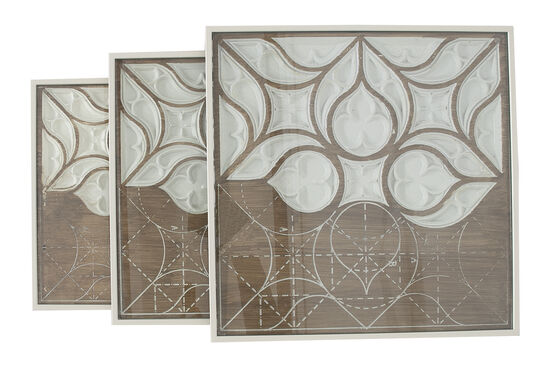 BARESSA-1 UCLU ZİGON ANTIK SEHPA KREM 50x50x50cm - 4