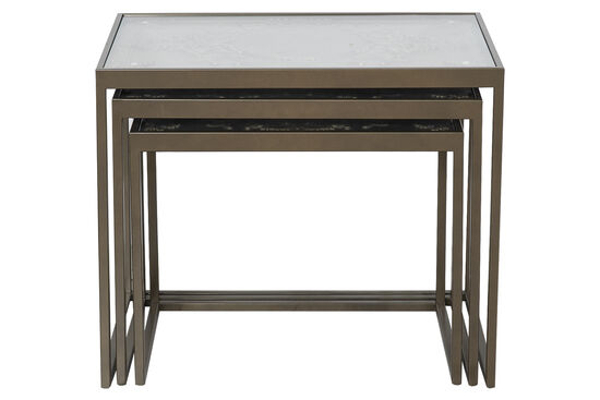 BARESSA-4 UCLU ANTIK SEHPA GOLD 60x40x50cm - 1
