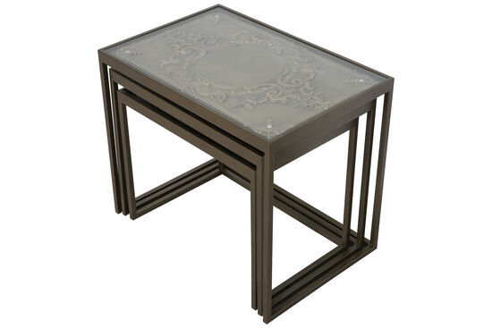 BARESSA-4 UCLU ANTIK SEHPA GOLD 60x40x50cm - 2