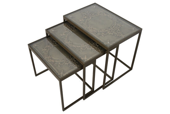 BARESSA-4 UCLU ANTIK SEHPA GOLD 60x40x50cm - 3