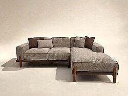 BELT KÖŞE KOLTUK SAĞ KAHVE-BEJ 95x170-280x65cm - KERVAN