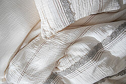 BENARD NEVRESİM TAKIMI 200X220 4 PRC ECRU-HAKİ - 3