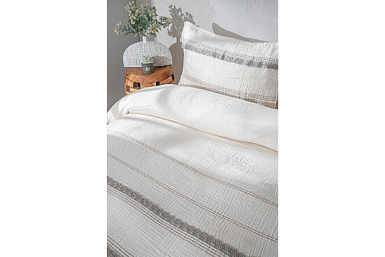 BENARD NEVRESİM TAKIMI 200X220 4 PRC ECRU-HAKİ - 6