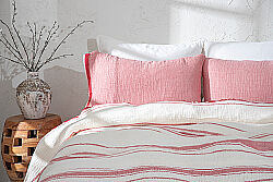 BERLİCA PİKE TAKIMI 240X220 4 PRC ECRU-KIRMIZI - 1