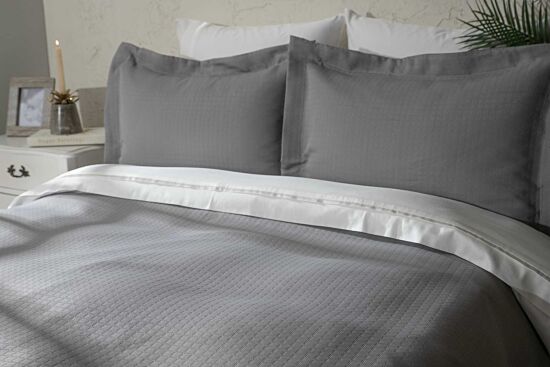 BIGA PİKE-YATAK ÖRTÜSÜ 240x250 3 PRC GRİ - 2