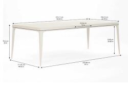 BLANC DİKDÖRTGEN YEMEK MASASI KREM 112x256x76cm 289220-1040 - 6