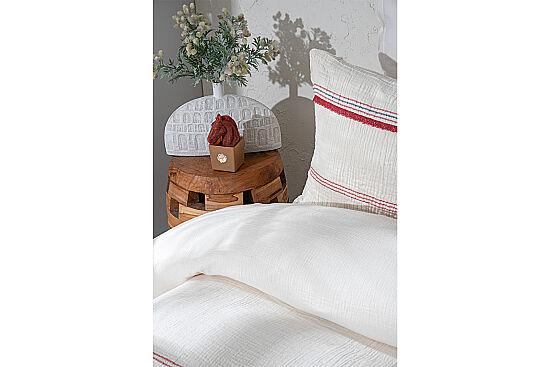 BLENCA NEVRESİM TAKIMI 200X220 4 PRC ECRU-KIRMIZI - 6