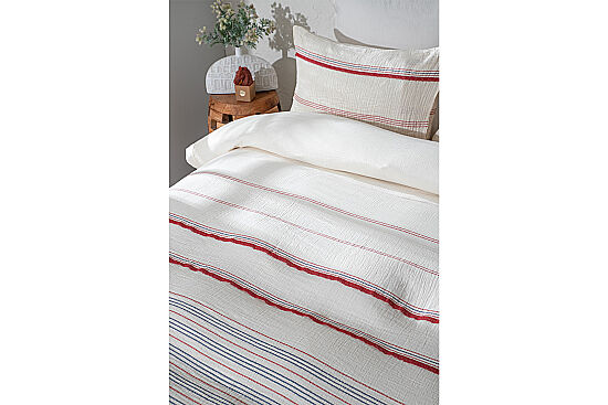 BLENCA NEVRESİM TAKIMI 200X220 4 PRC ECRU-KIRMIZI - 7