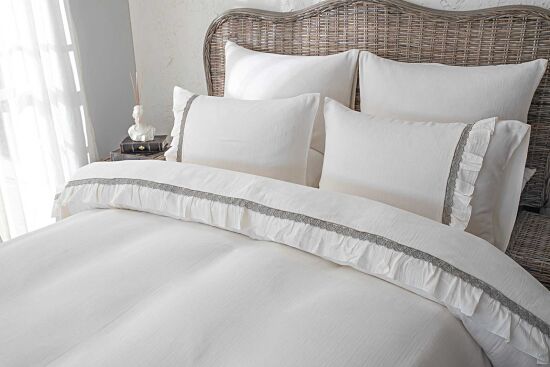 BLOSSOM NEVRESİM TAKIMI 200X220 CK 6 PRC EKRU-YEŞİL - 1
