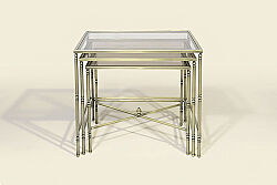 BOMBAY DİKDÖRTGEN 3 LÜ ZİGON SEHPA 40X60X60 CM ESKİTME - KERVAN