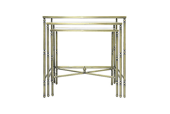 BOMBAY DİKDÖRTGEN 3 LÜ ZİGON SEHPA 40X60X60 CM ESKİTME - 3
