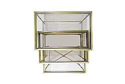 BOMBAY DİKDÖRTGEN 3 LÜ ZİGON SEHPA 40X60X60 CM ESKİTME - 5