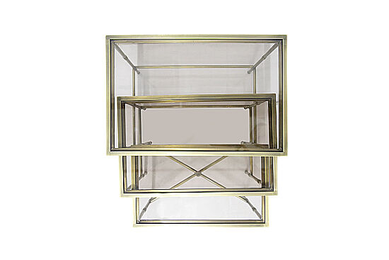 BOMBAY DİKDÖRTGEN 3 LÜ ZİGON SEHPA 40X60X60 CM ESKİTME - 5