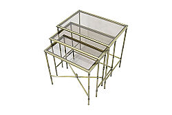 BOMBAY DİKDÖRTGEN 3 LÜ ZİGON SEHPA 40X60X60 CM ESKİTME - 6