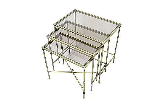 BOMBAY DİKDÖRTGEN 3 LÜ ZİGON SEHPA 40X60X60 CM ESKİTME - 6