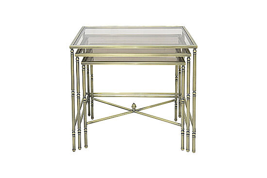 BOMBAY DİKDÖRTGEN 3 LÜ ZİGON SEHPA 40X60X60 CM ESKİTME - 7