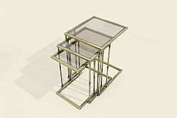 BOMBAY FİT 3 LÜ ZİGON SEHPA 45X52X60 CM ESKİTME - 2