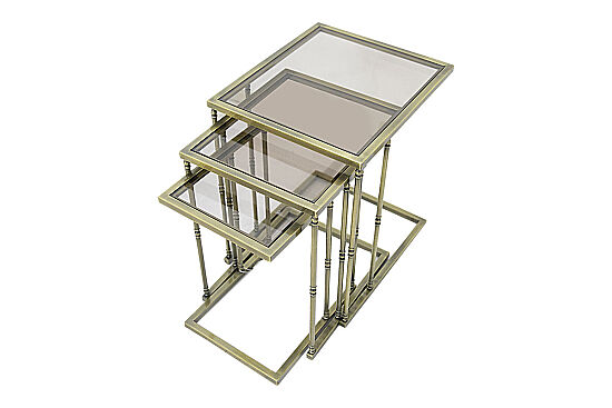 BOMBAY FİT 3 LÜ ZİGON SEHPA 45X52X60 CM ESKİTME - 6