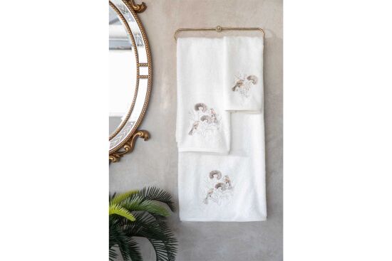 BOMONTİ HAVLU 30X50 KUŞ NAKIŞLI EKRU RENK - 6