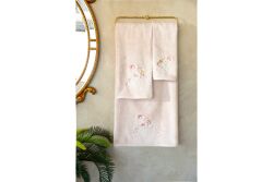 BOMONTİ HAVLU 30X50 KUŞ NAKIŞLI TAŞ RENK - 6