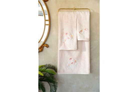 BOMONTİ HAVLU 30X50 KUŞ NAKIŞLI TAŞ RENK - 6