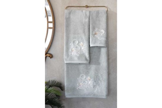 BOMONTİ HAVLU 50X90 KUŞ NAKIŞLI YEŞİL RENK - 6