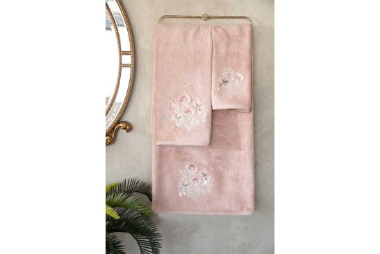 BOMONTİ HAVLU 90X150 KUŞ NAKIŞLI KREMİT RENK - 6