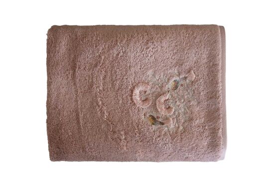 BOMONTİ HAVLU 90X150 KUŞ NAKIŞLI KREMİT RENK - 1