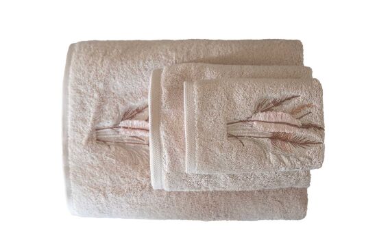 BOMONTİ HAVLU 90X150 TÜY NAKIŞLI TAŞ RENK - 4