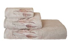 BOMONTİ HAVLU 90X150 TÜY NAKIŞLI TAŞ RENK - 5