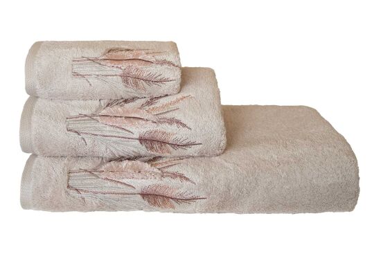 BOMONTİ HAVLU 90X150 TÜY NAKIŞLI TAŞ RENK - 5