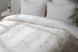 BONİSSA DANTELLİ PİKE-YATAK ÖRTÜSÜ 240x250 KREM-MAVİ - 2