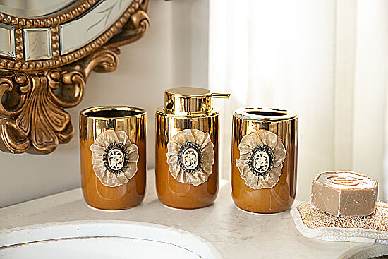 BROŞLU BANYO SET 3'LÜ ZYA21036-2 (SIVI SABUNLUK-DIS FIRCALIK-PAMUKLUK) - 4