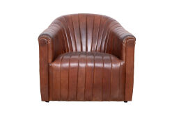 BRUCE BERJER DERİ KAHVE 82x81x76cm C0283-1D B218 NEWARK DARK BROWN - 1