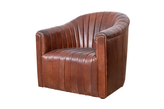 BRUCE BERJER DERİ KAHVE 82x81x76cm C0283-1D B218 NEWARK DARK BROWN - 2