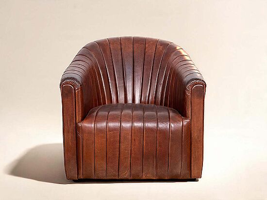 BRUCE BERJER DERİ KAHVE 82x81x76cm C0283-1D B218 NEWARK DARK BROWN - 1