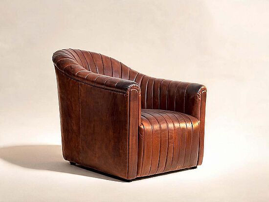 BRUCE BERJER DERİ KAHVE 82x81x76cm C0283-1D B218 NEWARK DARK BROWN - 2