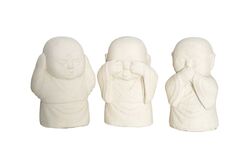 BİBLO-HEYKEL - BUDA 3'LÜ HEYKEL SET KREM 14x10x18cm (GÖRMEDİM-DUYMADIM-BİLMİYORUM)