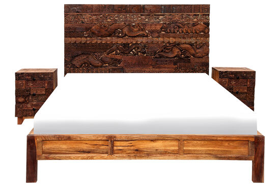 BROWN CAC20-001 YATAK + 2 KOMODIN KAHVE (CAC20-701) 160x200cm - 2
