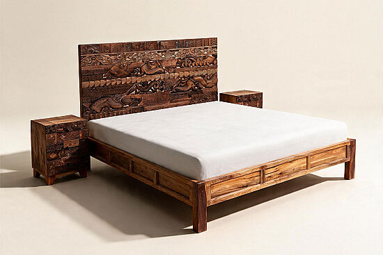BROWN CAC20-001 YATAK + 2 KOMODIN KAHVE (CAC20-701) 160x200cm - 1