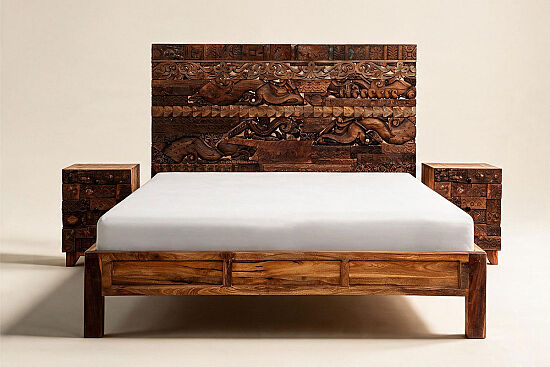 BROWN CAC20-001 YATAK + 2 KOMODIN KAHVE (CAC20-701) 160x200cm - 2