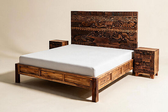 BROWN CAC20-001 YATAK + 2 KOMODIN KAHVE (CAC20-701) 180x200cm - 1