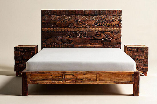 BROWN CAC20-001 YATAK + 2 KOMODIN KAHVE (CAC20-701) 180x200cm - 2
