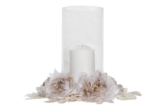 CALBİNA-2 ÇİÇEKLİ BÜYÜK MUMLUK 12X25X36CM - 1