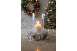 CALBİNA-2 ÇİÇEKLİ BÜYÜK MUMLUK 12X25X36CM - 4